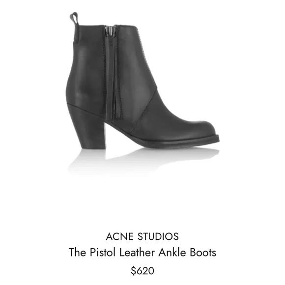 Acne Studios - The Pistol Leather Ankle Boots / Size 37 - Picture 9 of 10